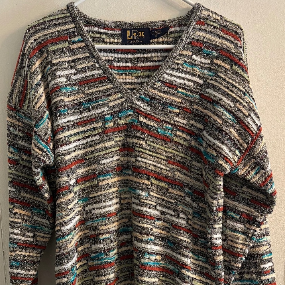 LRII by LeRoy for Men Vintage Dead Stock Sweater - Coogi vibes, multicolor